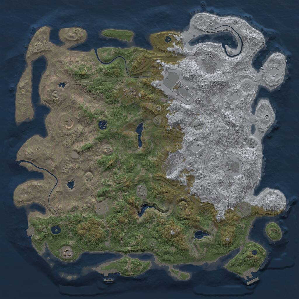 Rust Map: Procedural Map, Size: 4800, Seed: 948087139, 17 Monuments