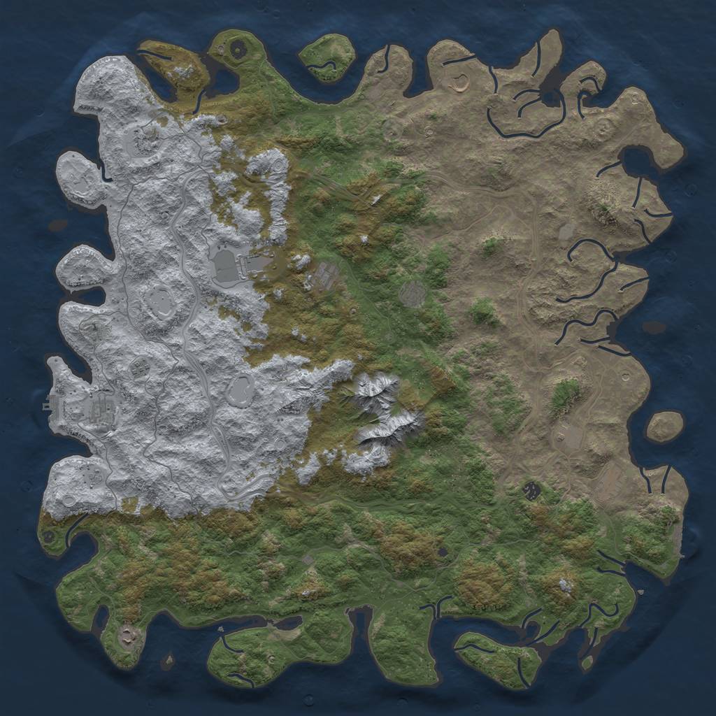 Rust Map: Procedural Map, Size: 6000, Seed: 156152862, 20 Monuments