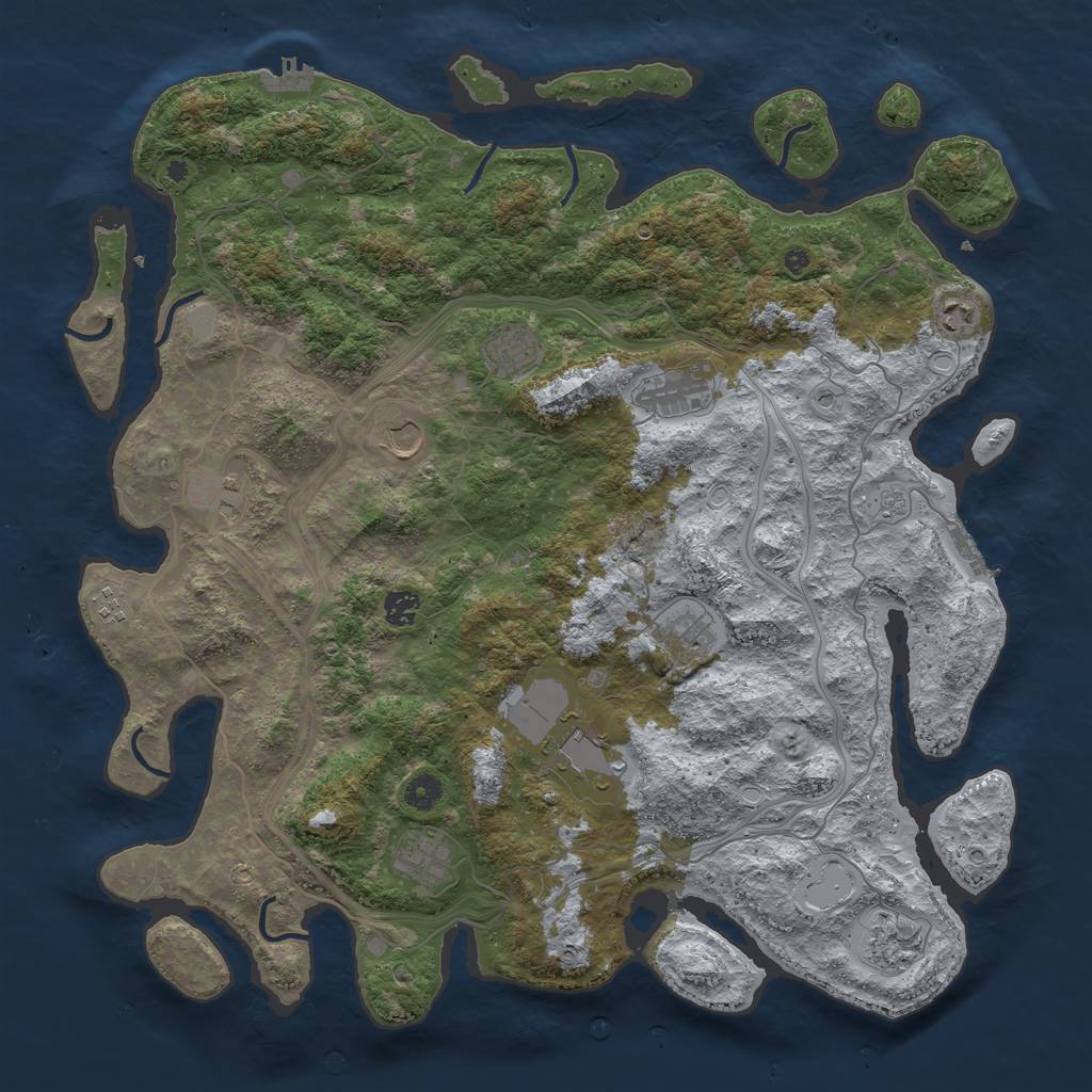Rust Map: Procedural Map, Size: 4500, Seed: 87275678, 20 Monuments