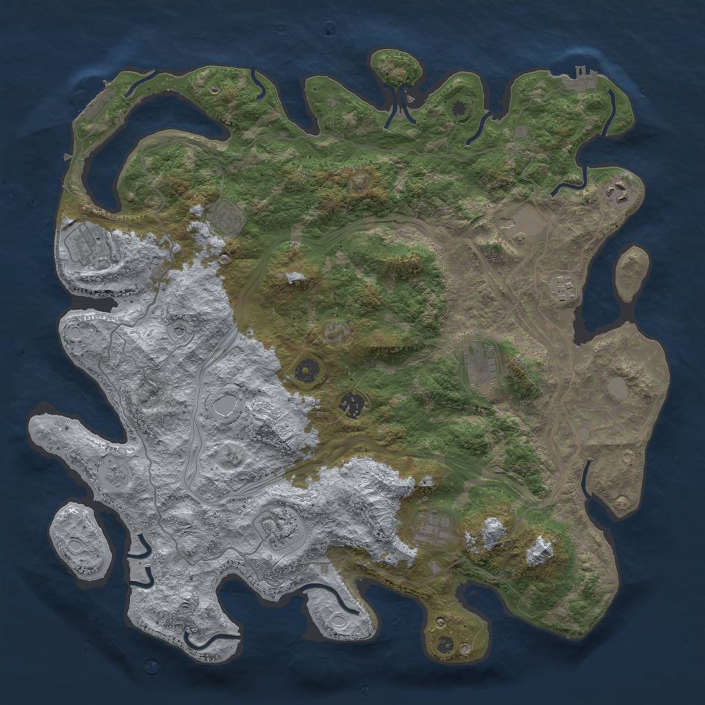 Rust Map: Procedural Map, Size: 4300, Seed: 1567, 18 Monuments