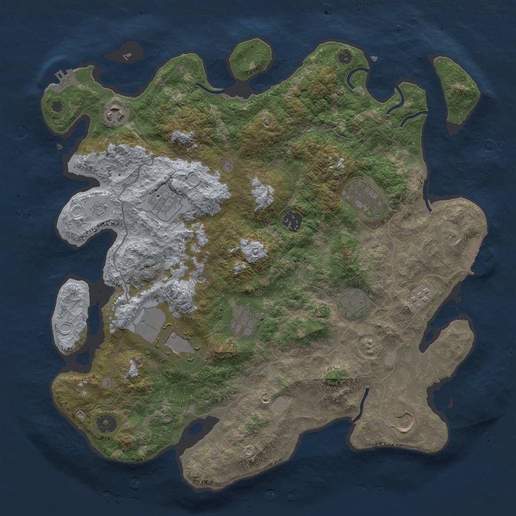 Rust Map: Procedural Map, Size: 4000, Seed: 2365, 18 Monuments
