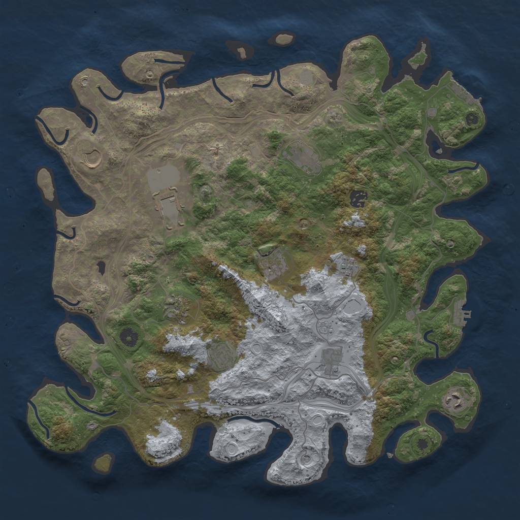 Rust Map: Procedural Map, Size: 4250, Seed: 1977565495, 19 Monuments