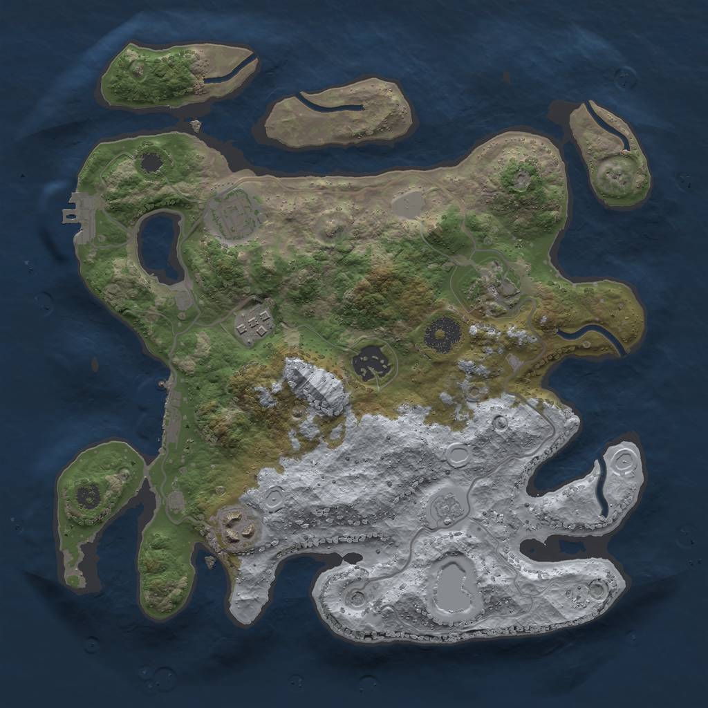 Rust Map: Procedural Map, Size: 3000, Seed: 1617999087, 14 Monuments