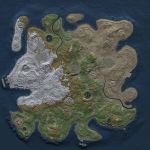 Thumbnail Rust Map: Procedural Map, Size: 3500, Seed: 23142, 12 Monuments