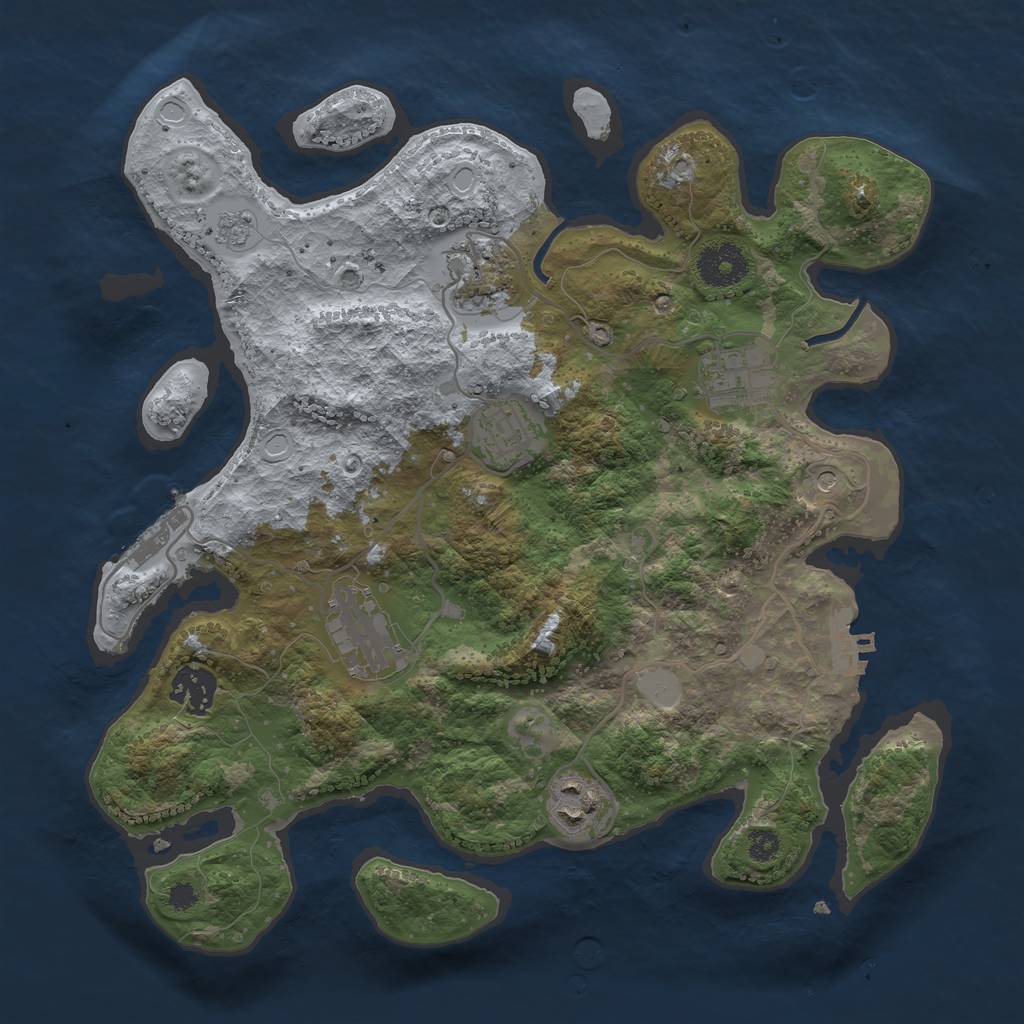 Rust Map: Procedural Map, Size: 3250, Seed: 1421475298, 15 Monuments