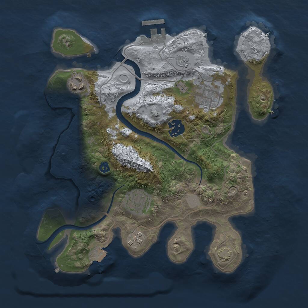 Rust Map: Procedural Map, Size: 2750, Seed: 73684265, 9 Monuments