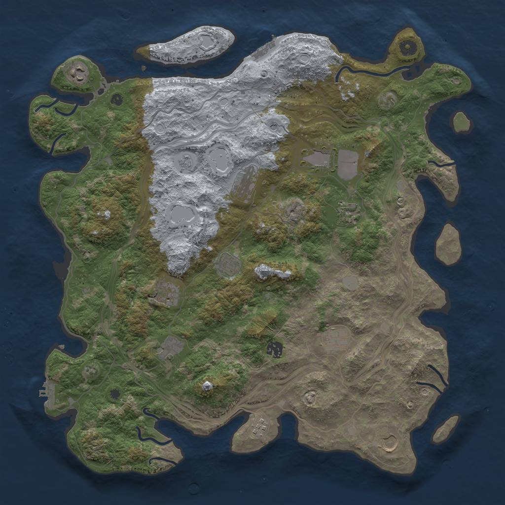 Rust Map: Procedural Map, Size: 4500, Seed: 1698565659, 20 Monuments