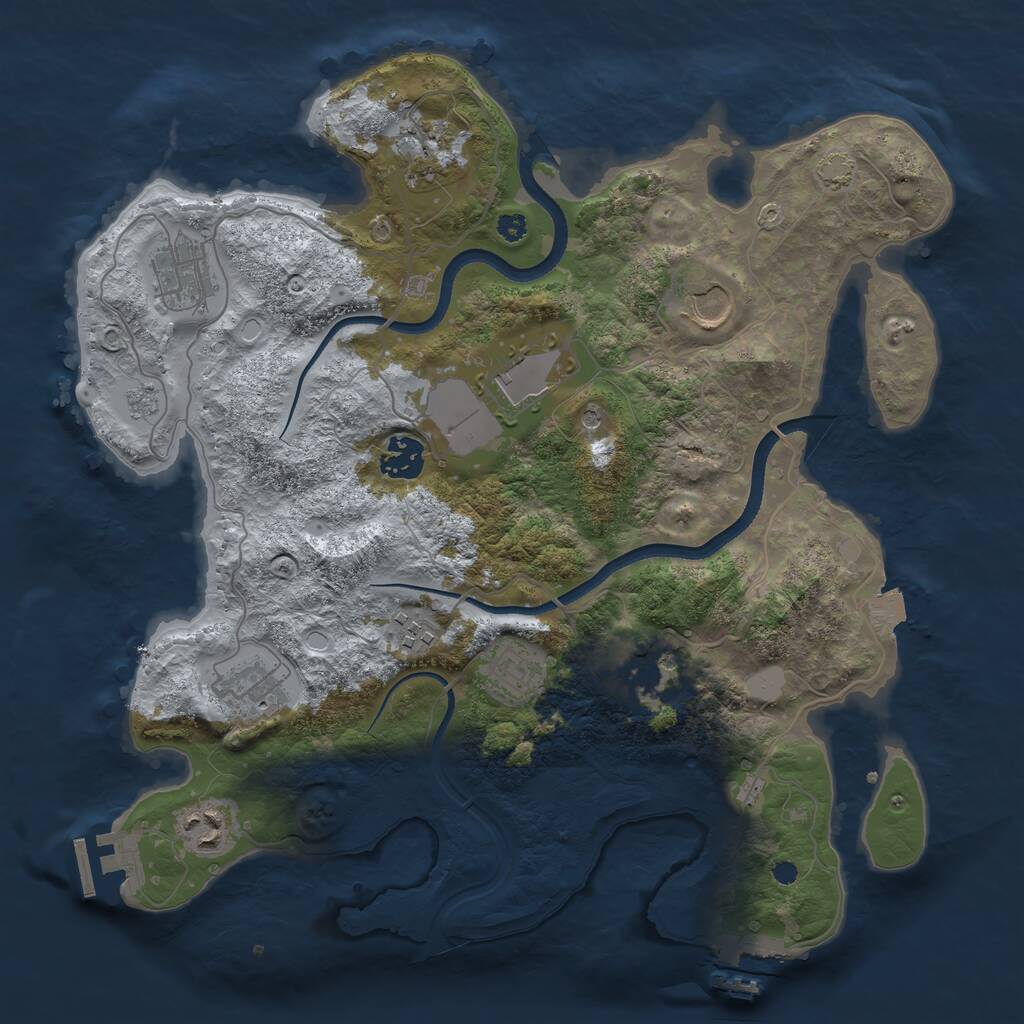 Rust Map: Procedural Map, Size: 3500, Seed: 95814712, 16 Monuments