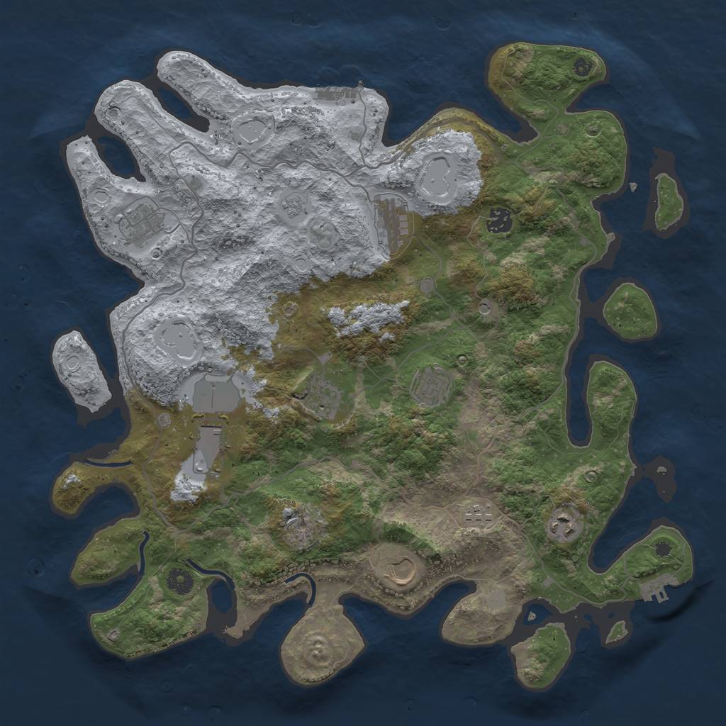 Rust Map: Procedural Map, Size: 4100, Seed: 1588, 18 Monuments