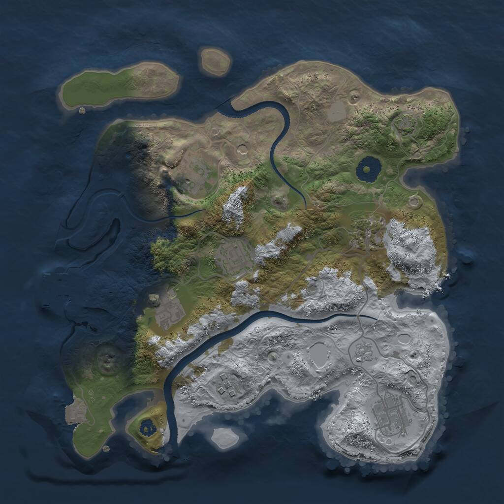 Rust Map: Procedural Map, Size: 3000, Seed: 2002323, 11 Monuments