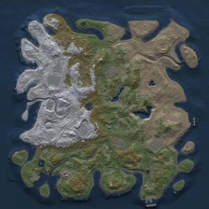 Thumbnail Rust Map: Procedural Map, Size: 4300, Seed: 200, 16 Monuments