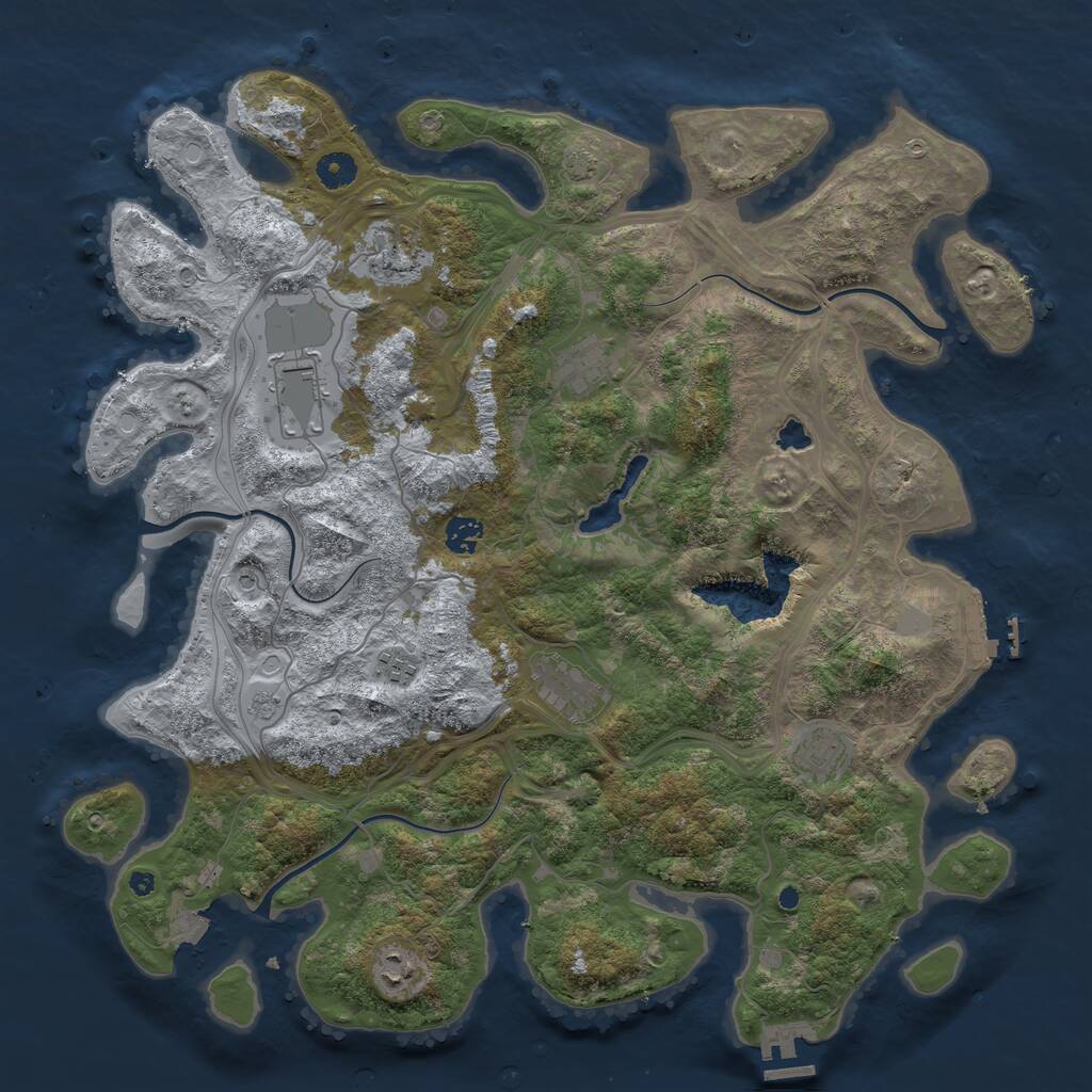 Rust Map: Procedural Map, Size: 4300, Seed: 200, 14 Monuments