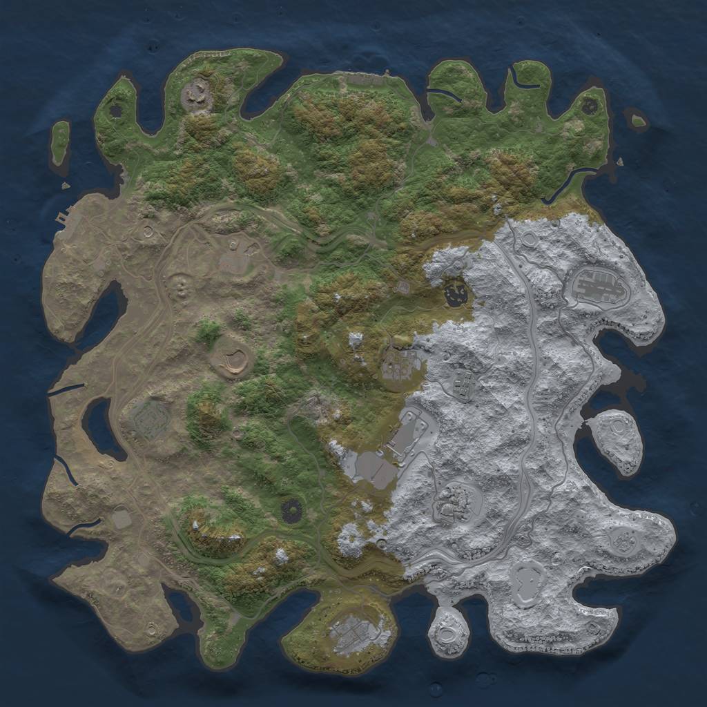 Rust Map: Procedural Map, Size: 4500, Seed: 756443344, 20 Monuments