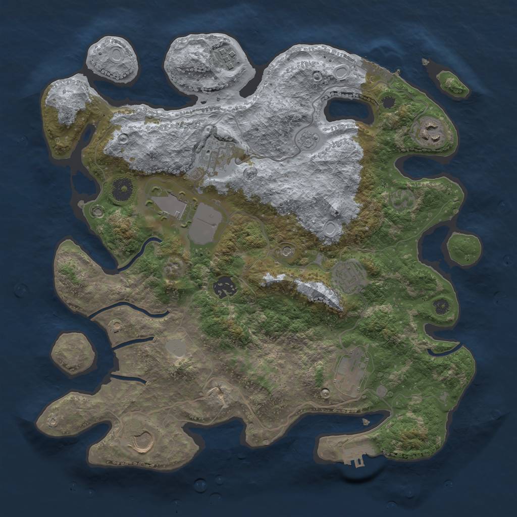 Rust Map: Procedural Map, Size: 3500, Seed: 1880272, 17 Monuments