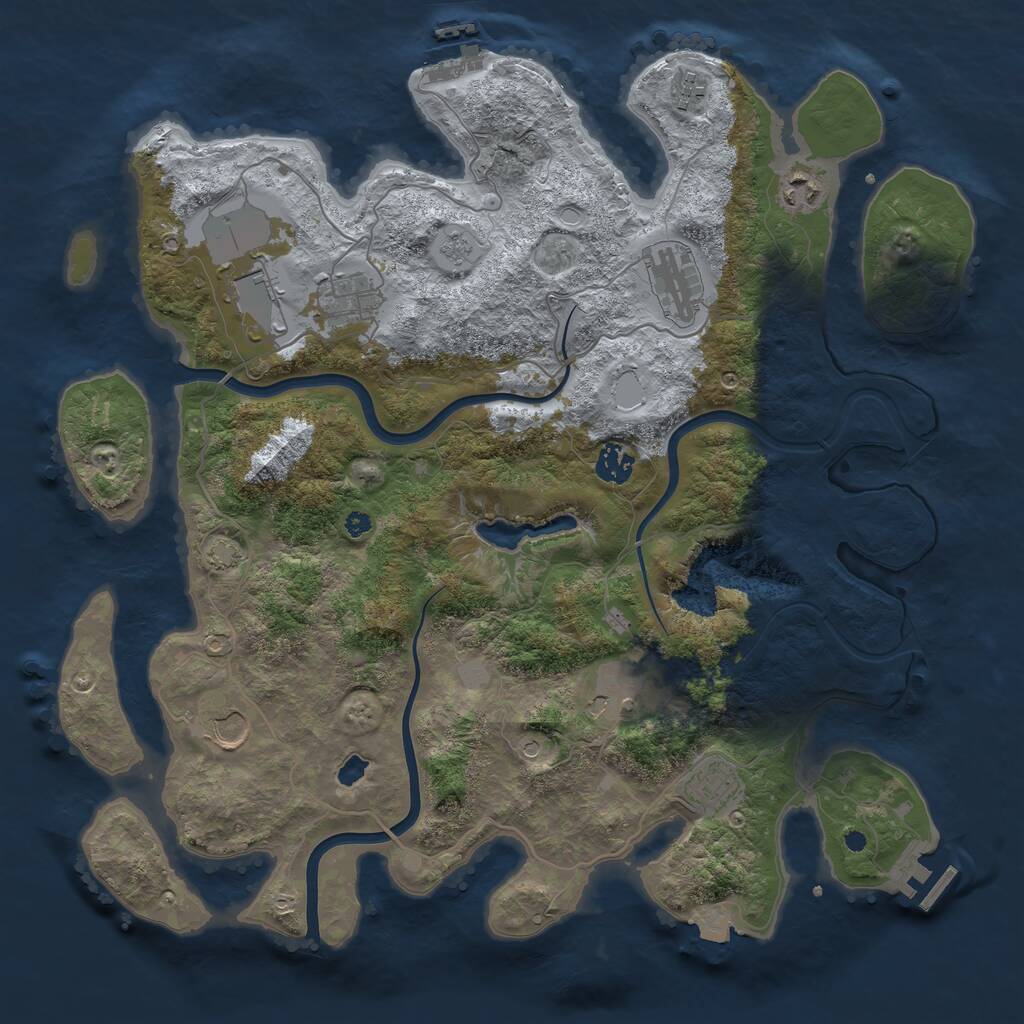 Rust Map: Procedural Map, Size: 4000, Seed: 12201, 15 Monuments