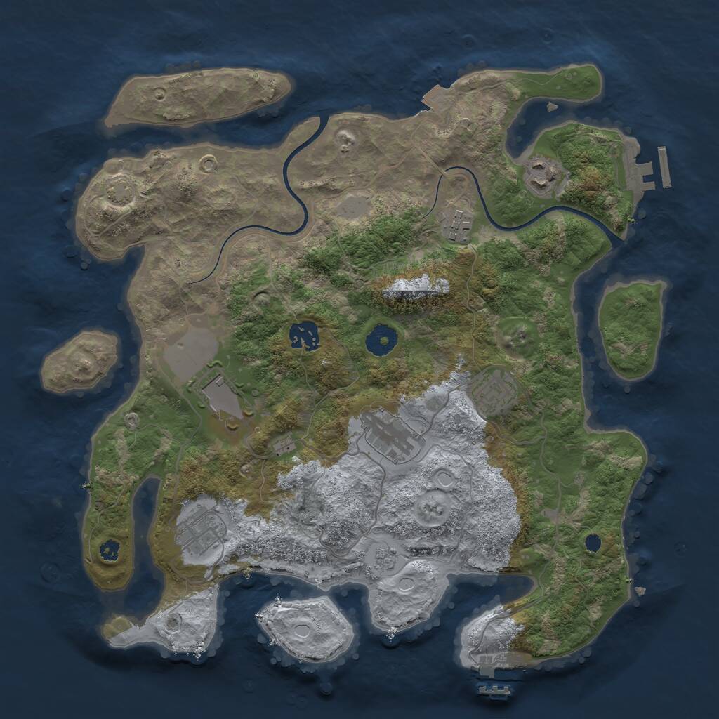 Rust Map: Procedural Map, Size: 3500, Seed: 815097805, 12 Monuments