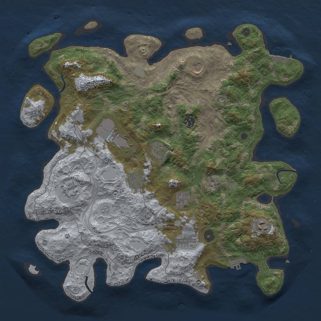 Rust Map: Procedural Map, Size: 4250, Seed: 9864145, 17 Monuments