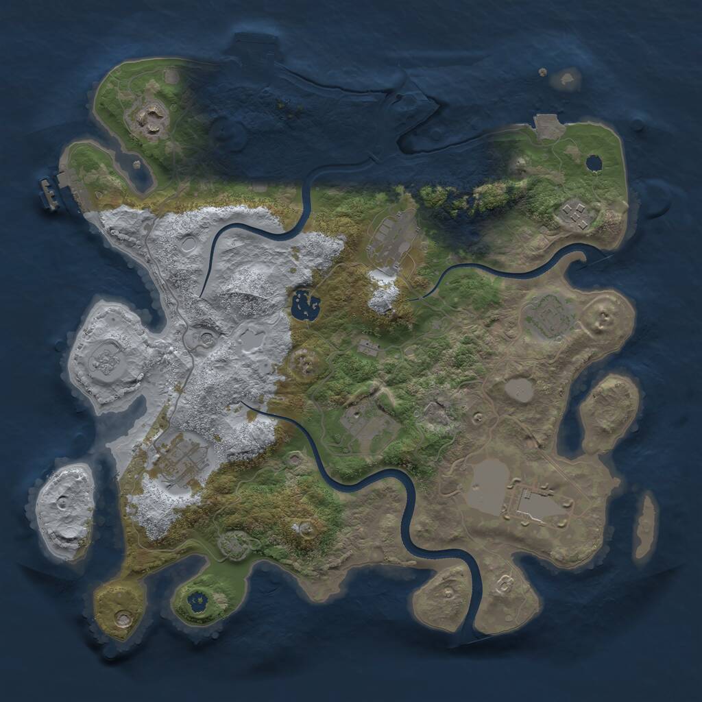 Rust Map: Procedural Map, Size: 3500, Seed: 1359818167, 14 Monuments