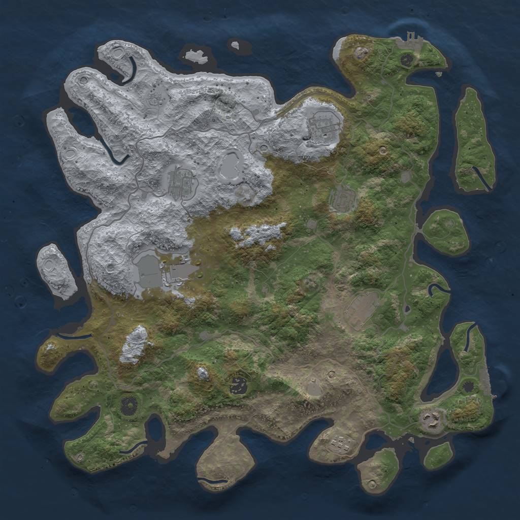 Rust Map: Procedural Map, Size: 4200, Seed: 1588, 17 Monuments
