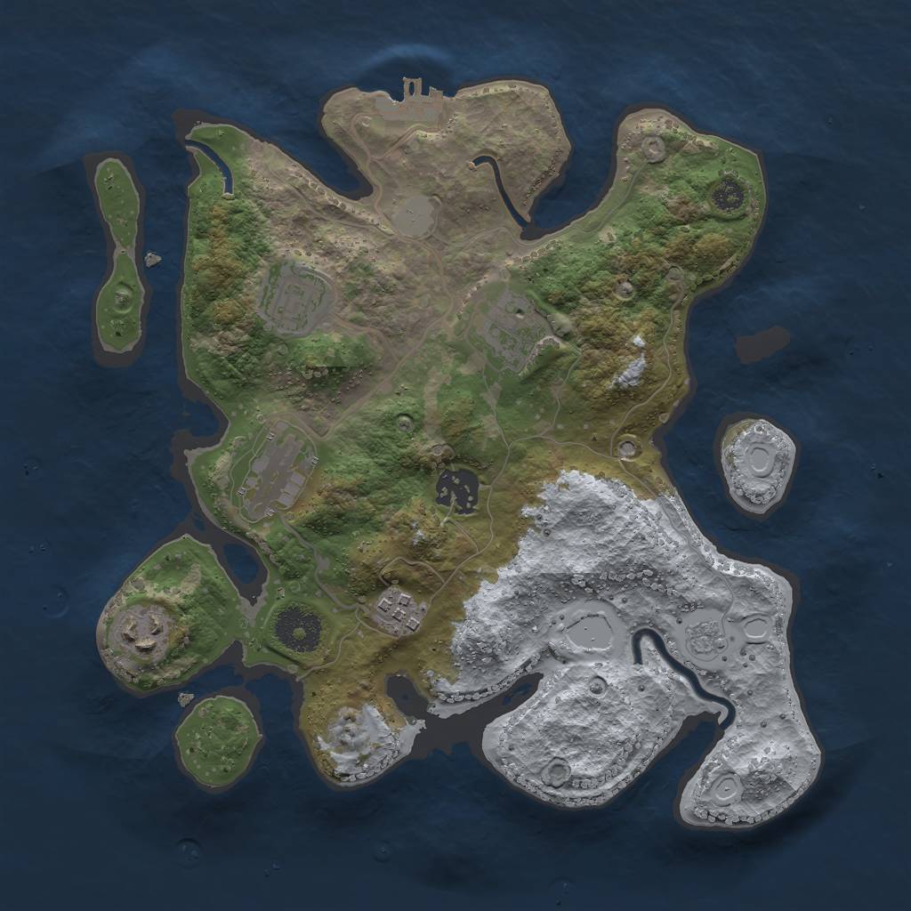 Rust Map: Procedural Map, Size: 3000, Seed: 1766633200, 13 Monuments