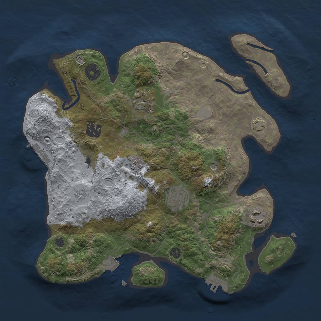 Rust Map: Procedural Map, Size: 3000, Seed: 19686, 13 Monuments