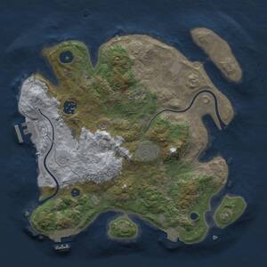 Thumbnail Rust Map: Procedural Map, Size: 3000, Seed: 19686, 9 Monuments