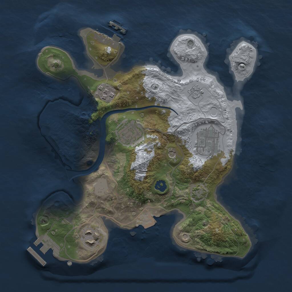 Rust Map: Procedural Map, Size: 2500, Seed: 6586, 10 Monuments