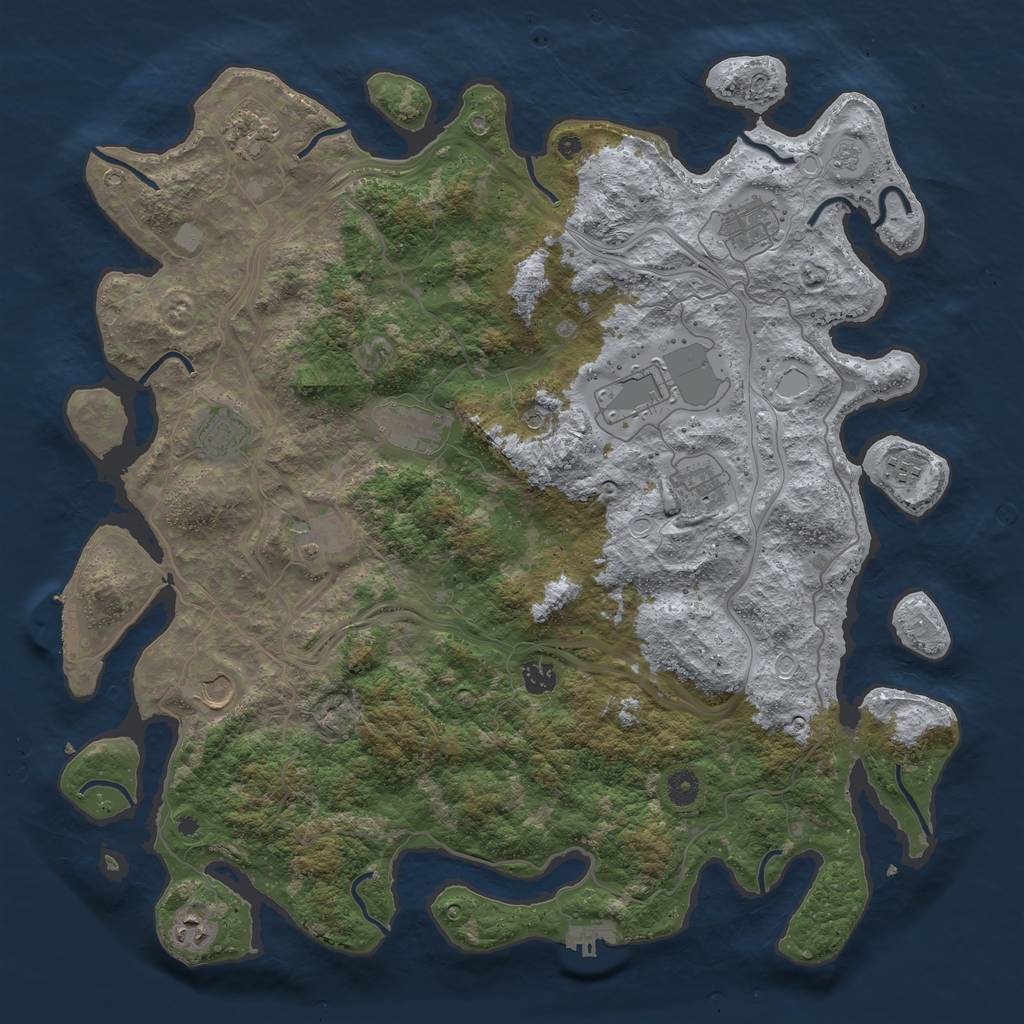 Rust Map: Procedural Map, Size: 4500, Seed: 1489934226, 20 Monuments