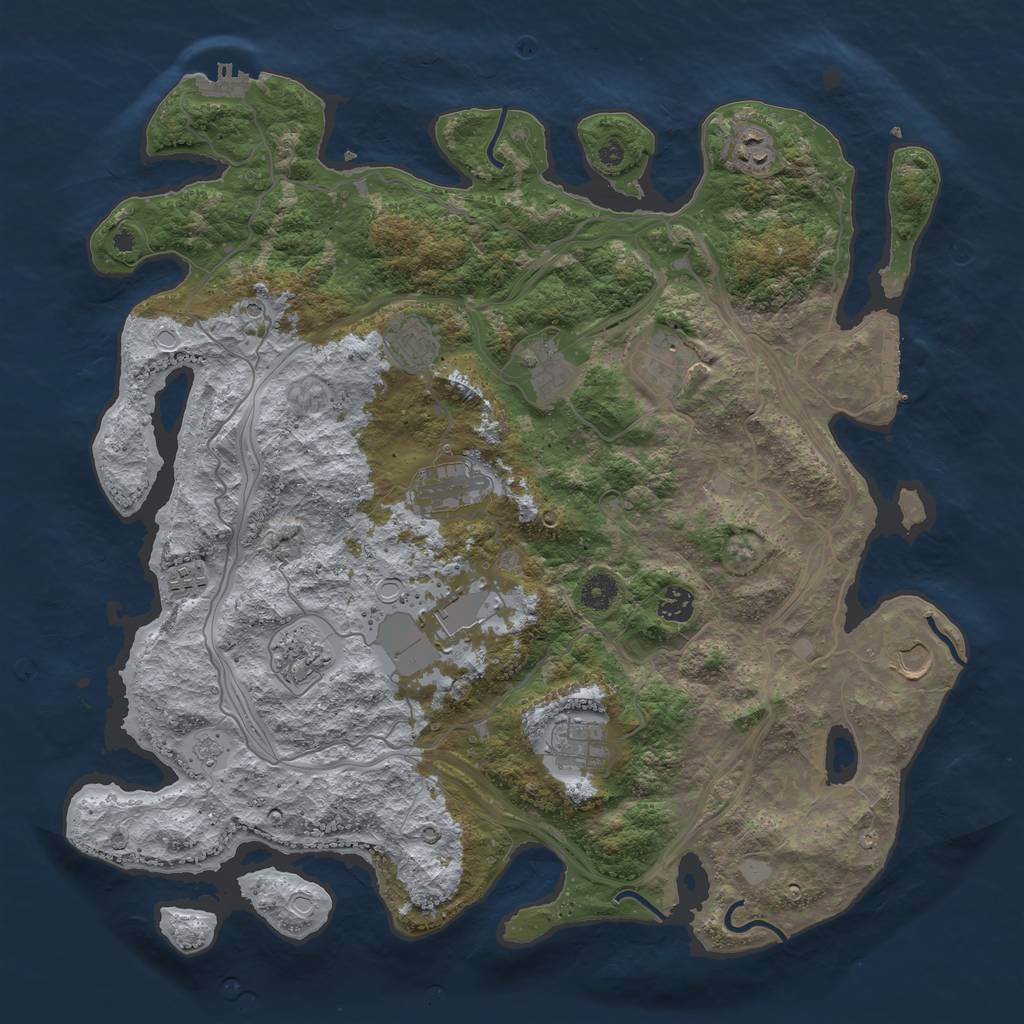 Rust Map: Procedural Map, Size: 4250, Seed: 262821240, 20 Monuments