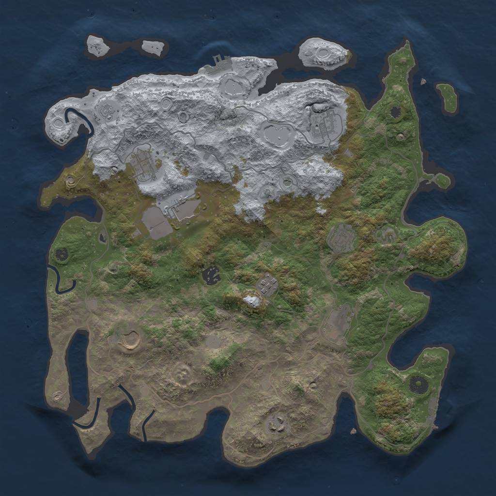 Rust Map: Procedural Map, Size: 4000, Seed: 786439819, 16 Monuments