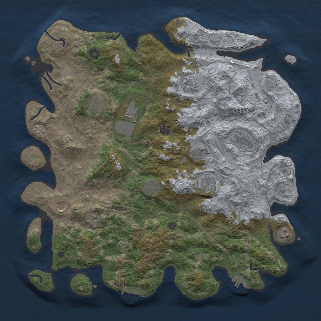 Rust Map: Procedural Map, Size: 4400, Seed: 61880000, 20 Monuments