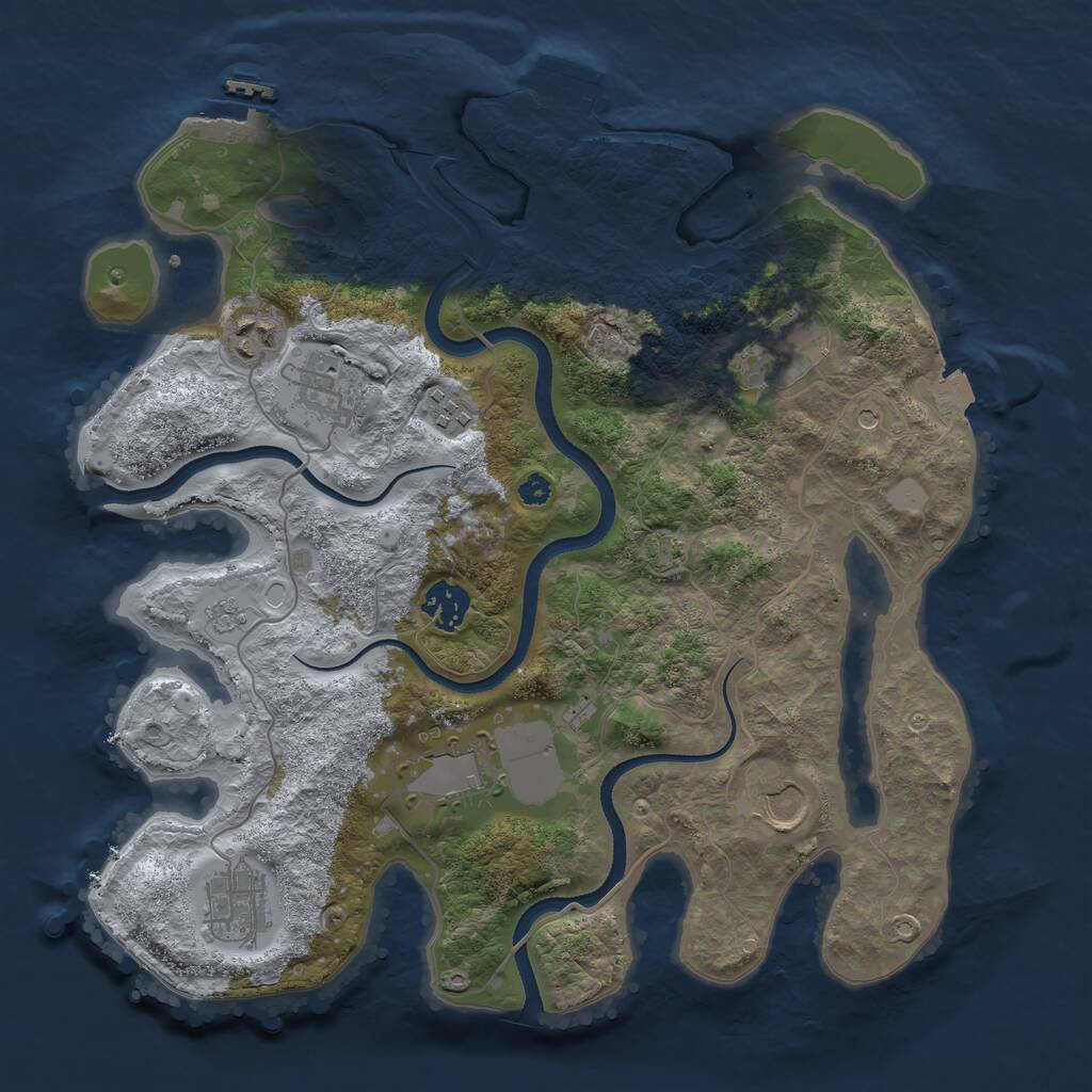 Rust Map: Procedural Map, Size: 3500, Seed: 52395668, 14 Monuments
