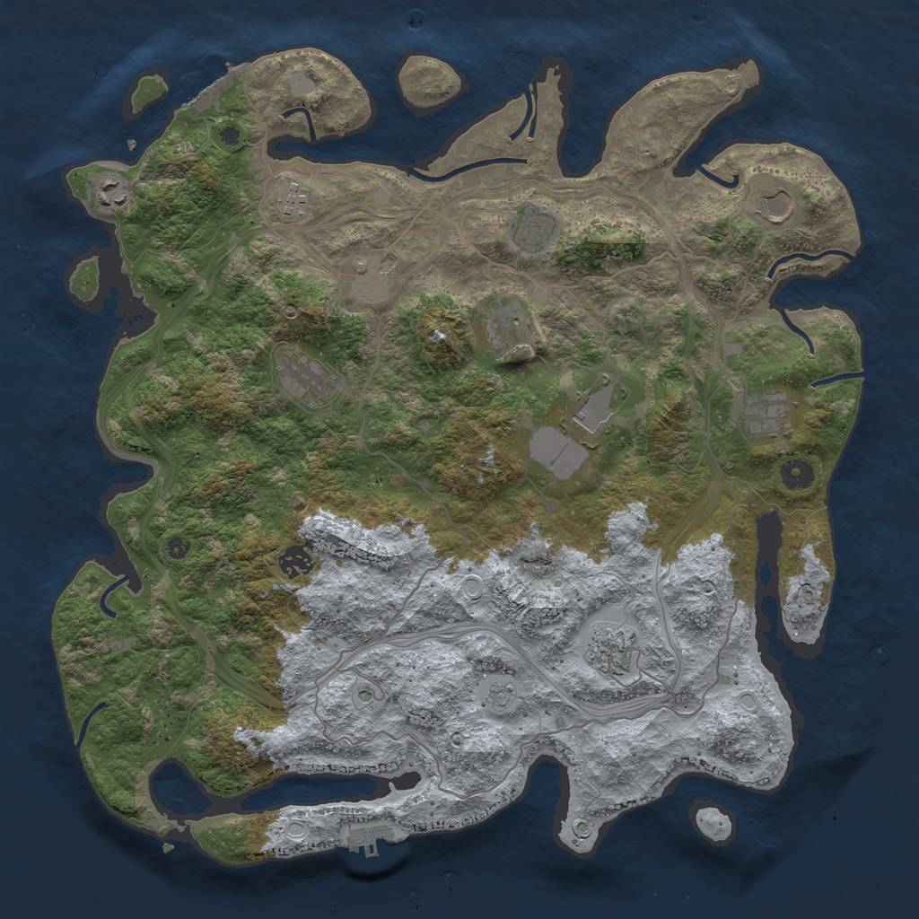 Rust Map: Procedural Map, Size: 4250, Seed: 609388706, 20 Monuments