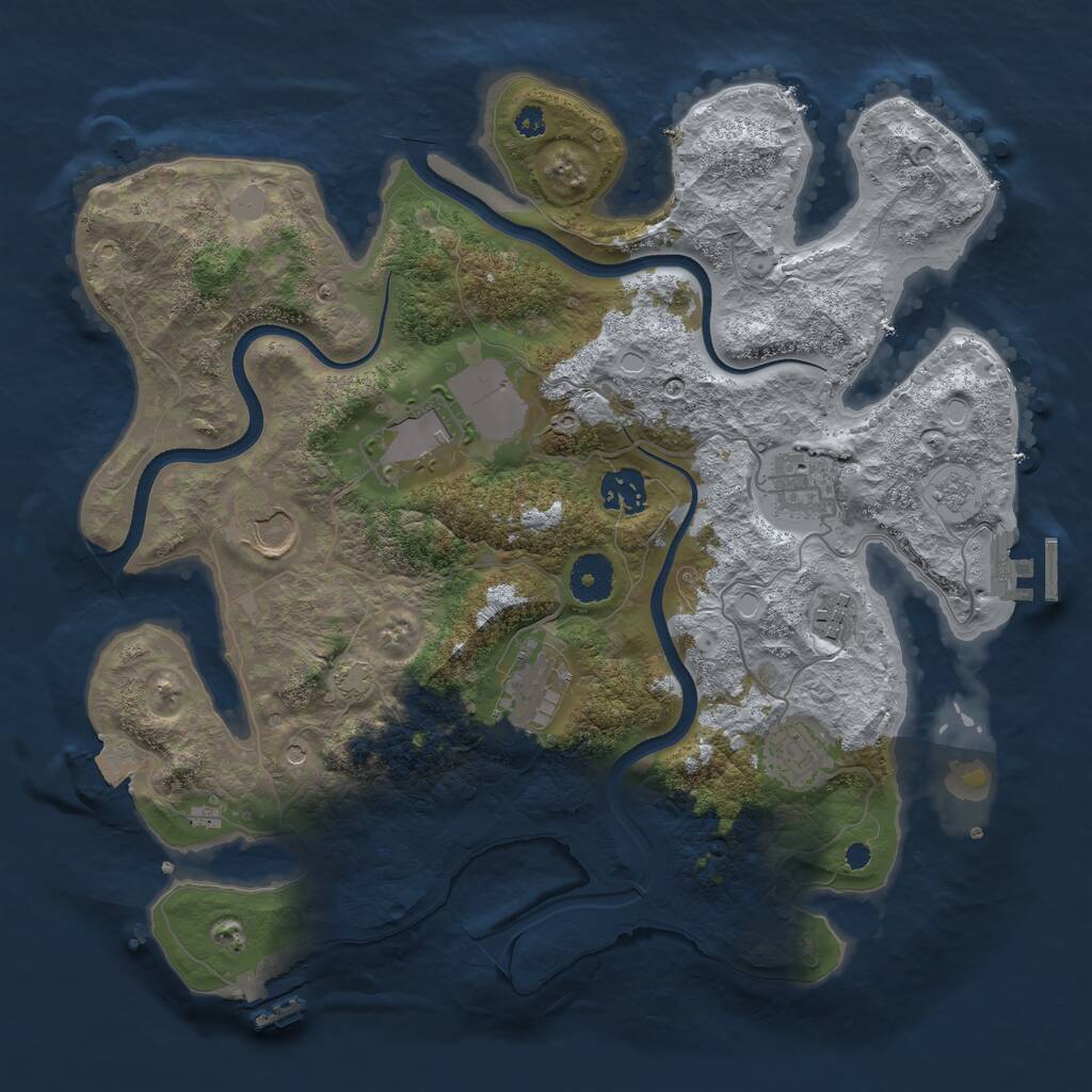 Rust Map: Procedural Map, Size: 3500, Seed: 26240473, 13 Monuments