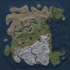 Thumbnail Rust Map: Procedural Map, Size: 4500, Seed: 745591491, 17 Monuments