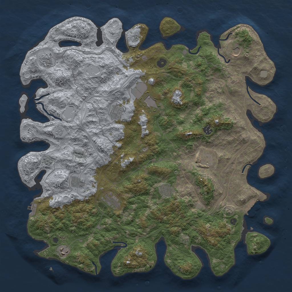 Rust Map: Procedural Map, Size: 4700, Seed: 1651234, 20 Monuments