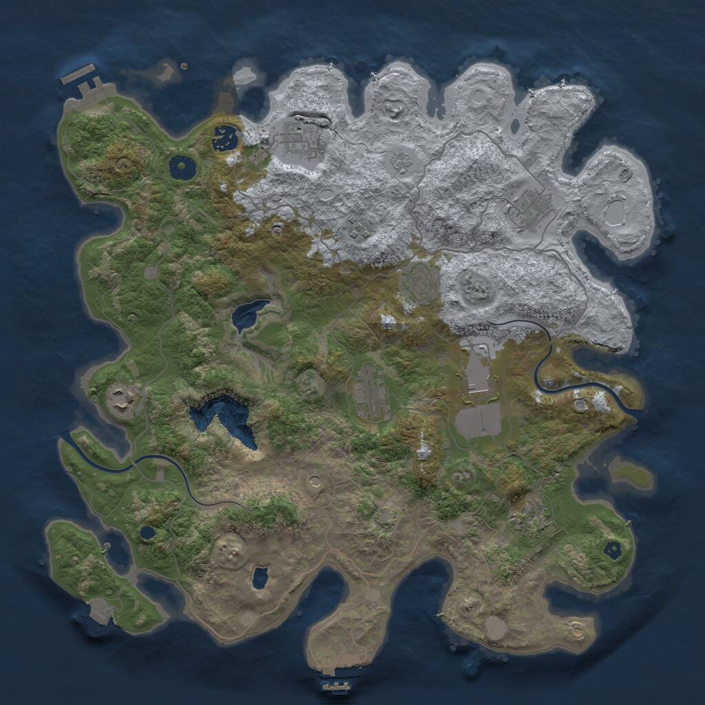Rust Map: Procedural Map, Size: 4000, Seed: 1787864547, 15 Monuments