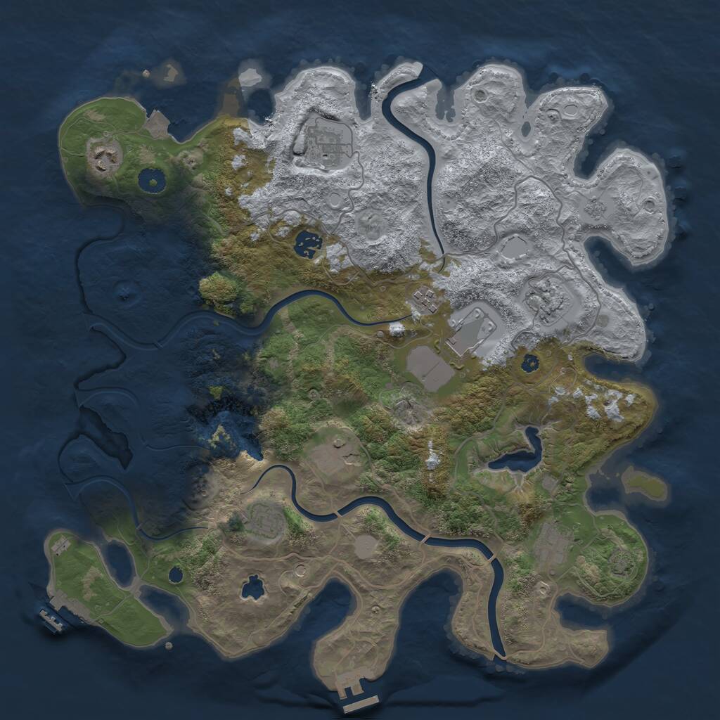 Rust Map: Procedural Map, Size: 4000, Seed: 1787864547, 15 Monuments