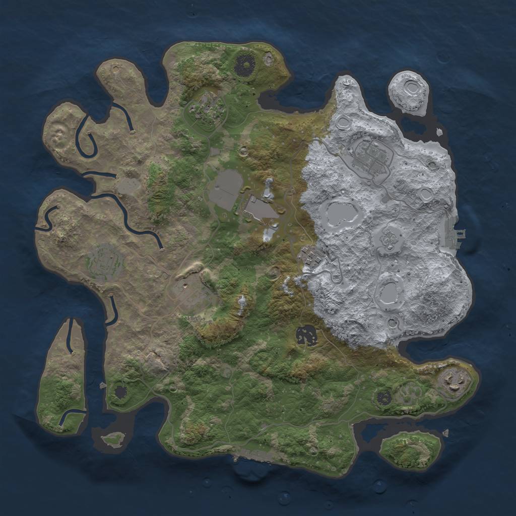 Rust Map: Procedural Map, Size: 3500, Seed: 396, 17 Monuments