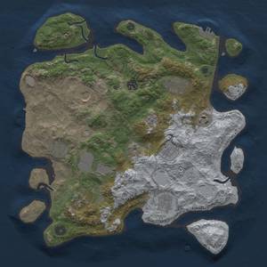 Thumbnail Rust Map: Procedural Map, Size: 3700, Seed: 1053669512, 19 Monuments
