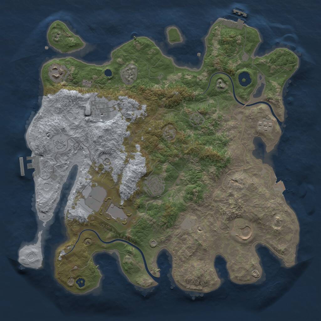 Rust Map: Procedural Map, Size: 3500, Seed: 787098511, 12 Monuments