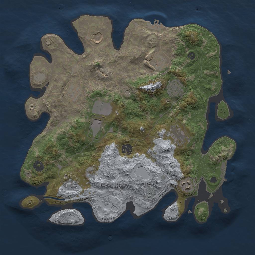 Rust Map: Procedural Map, Size: 3500, Seed: 165767152, 19 Monuments