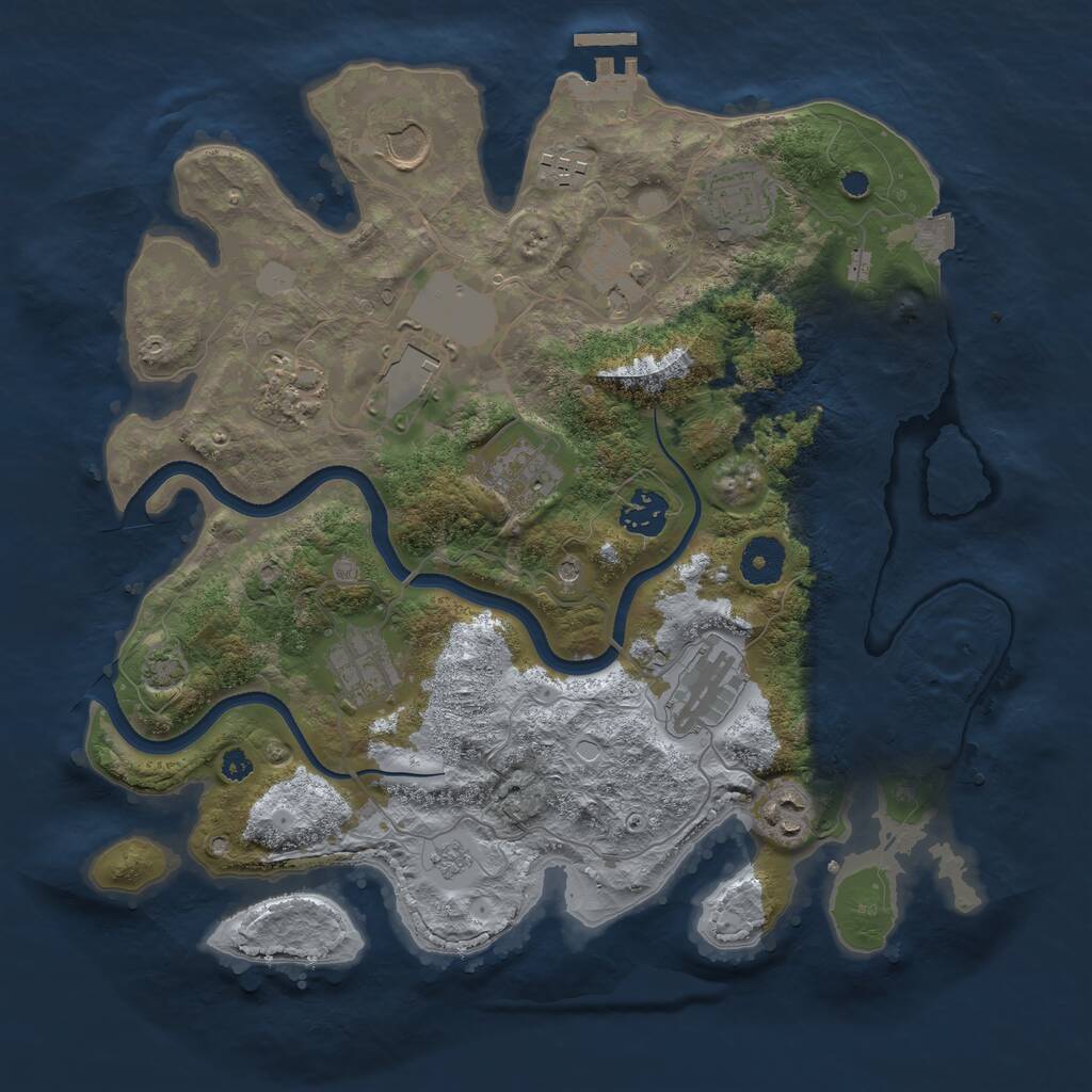 Rust Map: Procedural Map, Size: 3500, Seed: 165767152, 16 Monuments