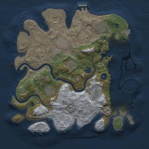 Thumbnail Rust Map: Procedural Map, Size: 3500, Seed: 165767152, 16 Monuments
