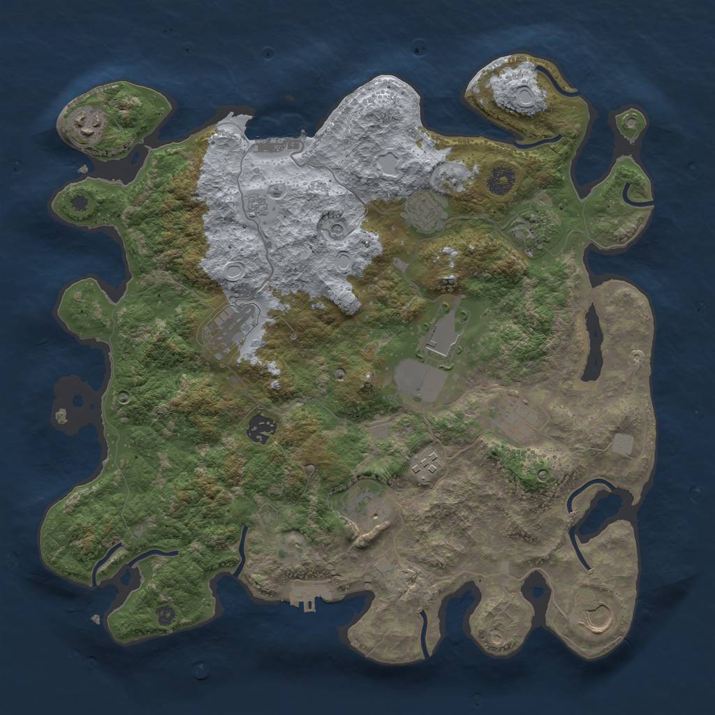 Rust Map: Procedural Map, Size: 3750, Seed: 3793116, 19 Monuments