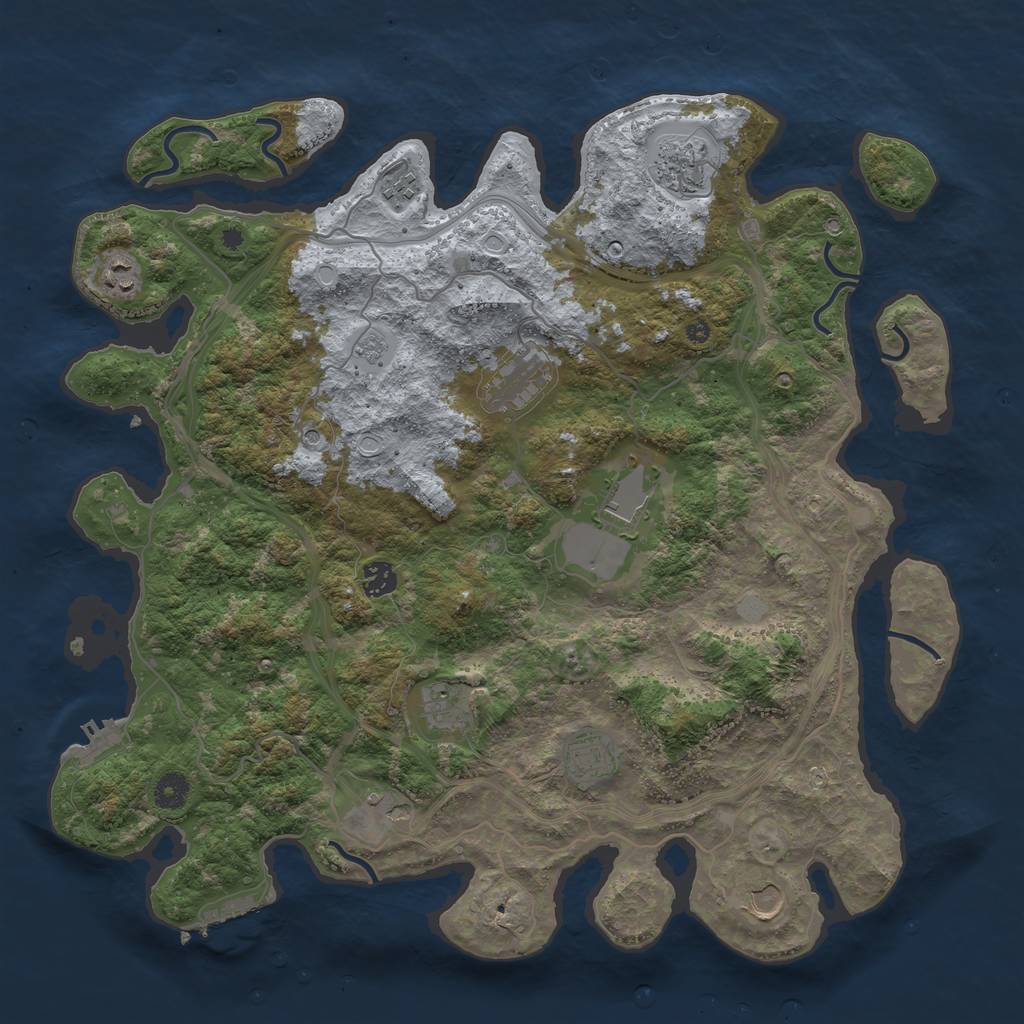 Rust Map: Procedural Map, Size: 4250, Seed: 3793116, 19 Monuments