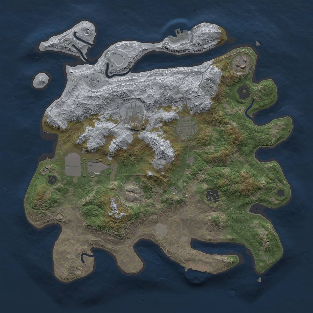 Rust Map: Procedural Map, Size: 3500, Seed: 96577249, 15 Monuments