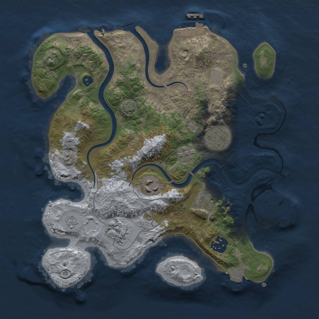 Rust Map: Procedural Map, Size: 3000, Seed: 473890730, 12 Monuments