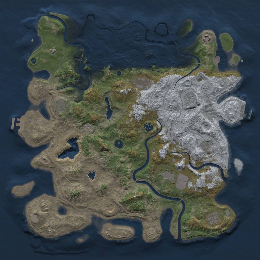 Rust Map: Procedural Map, Size: 4480, Seed: 1337, 17 Monuments