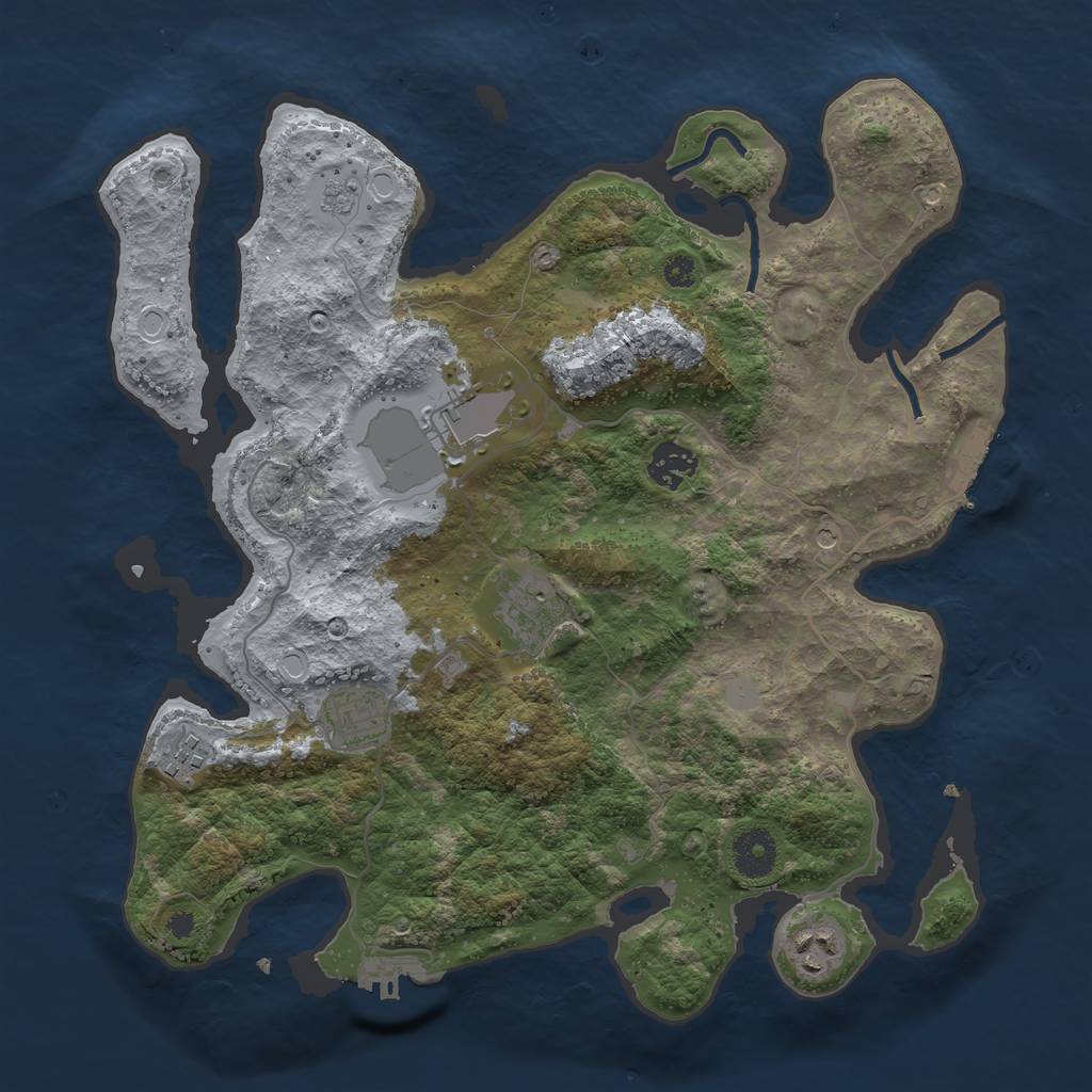 Rust Map: Procedural Map, Size: 3500, Seed: 6039904, 15 Monuments